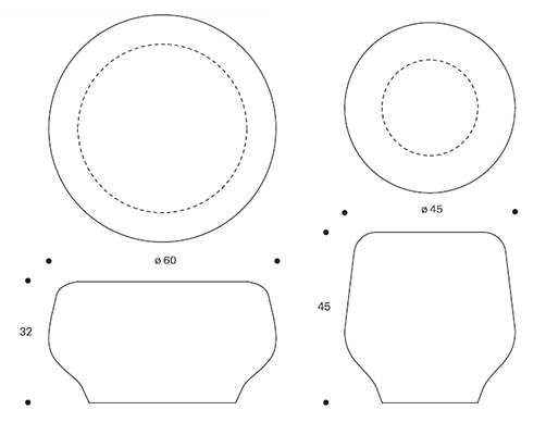 Oasis Tonelli Design side table dimensions