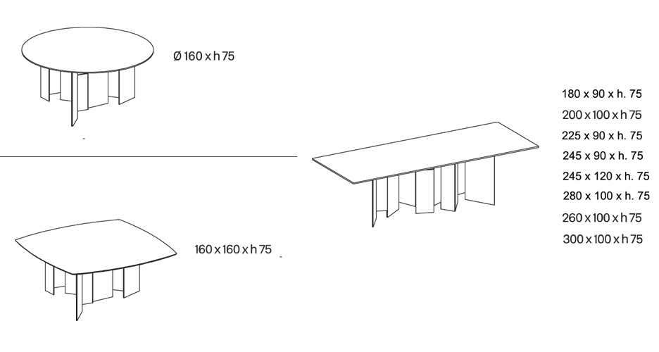 Metropolis table Tonelli models and dimensions