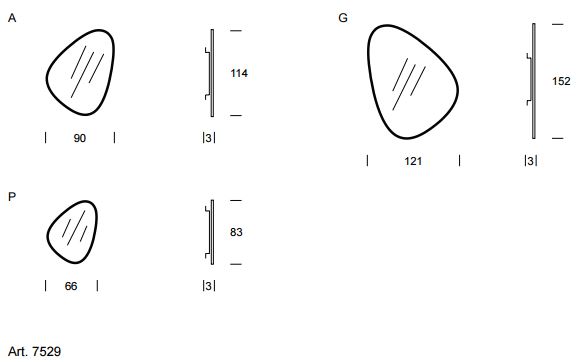 Stone mirror Tonin Casa dimensions