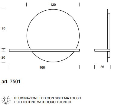 Sunset mirror Tonin Casa dimensions