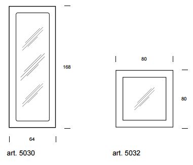 Toshima mirror Tonin Casa DIMENSIONS