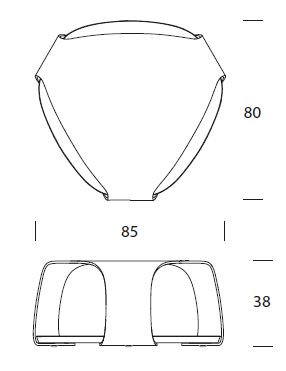 Chakra Coffee table Tonin Casa dimensions