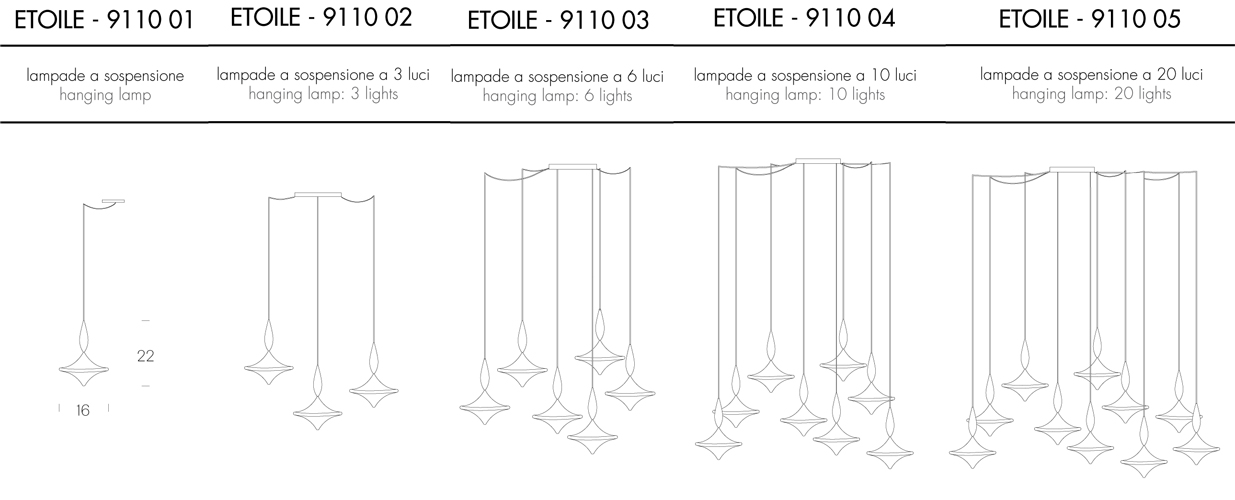Etoile Lamp Tonin Casa dimensions