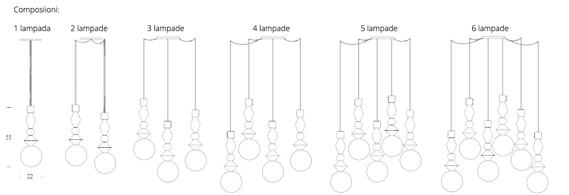 Pandora light Lamp Tonin Casa dimensions