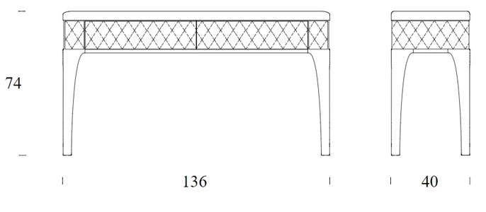 Tiffany console Tonin Casa dimensions
