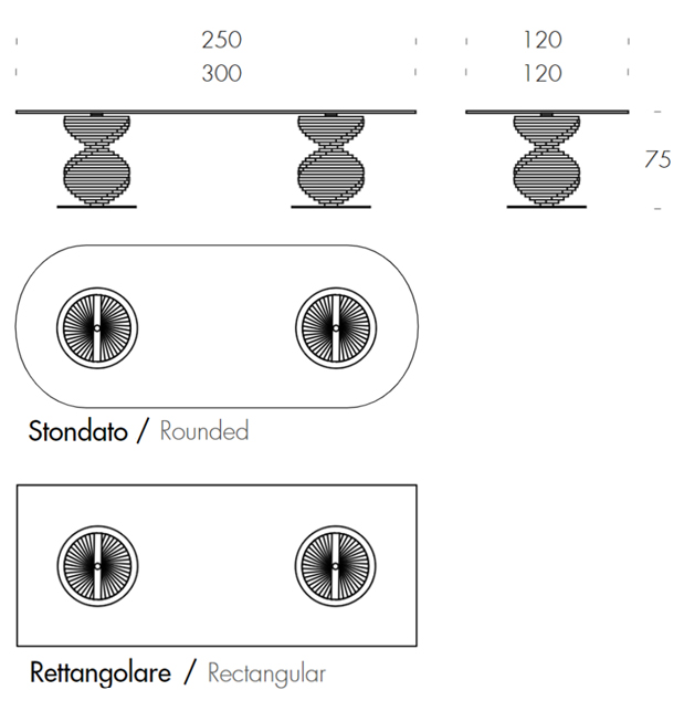 Big Firenze table Tonin Casa dimensions