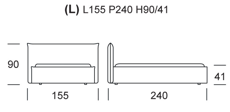 Joy twin bed Tonin Casa dimensions
