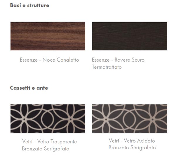 Granada sideboard 4 doors Tonin Casa finishes