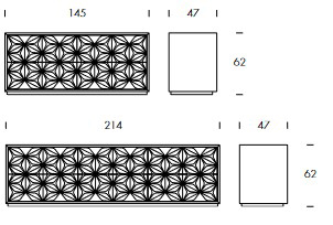 Dimensions of the All Star Night Tonin Casa chest of drawers