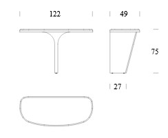 Dimensions of the Tea Tonin Casa Console
