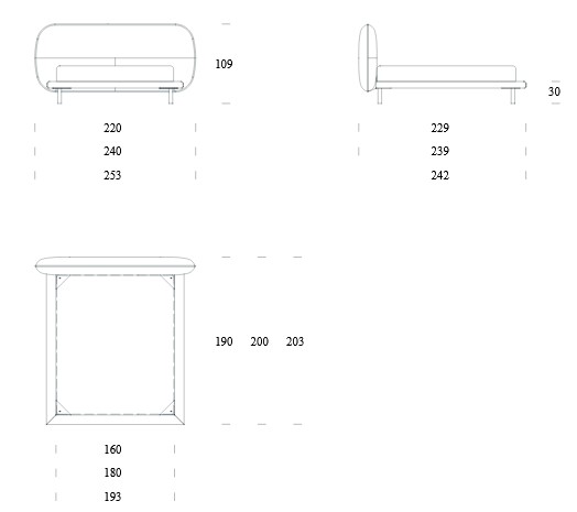 Dimensions of Dan Tonin Casa bed