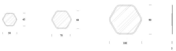 Measurements of Kaleidos Tonin Casa Mirror