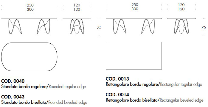 Big Gaya Table by Tonin Casa Dimensions