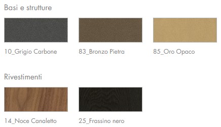 Finishes of Table Pois Élite Tonin Casa