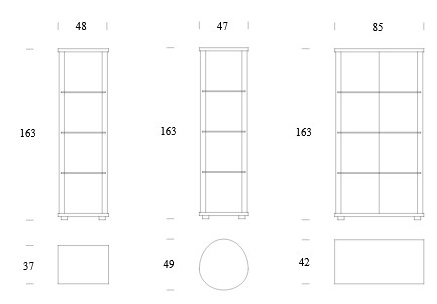 Ego Display Cabinet Tonin Casa Dimensions