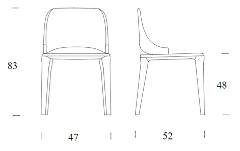 Malva chair Tonin Casa dimensions