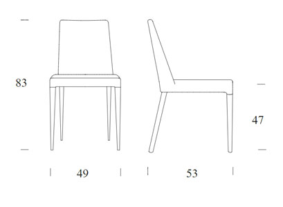 Sam chair Tonin Casa dimensions