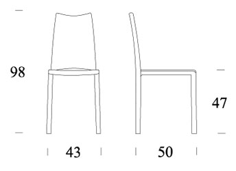 Madeleine chair Tonin Casa dimensions