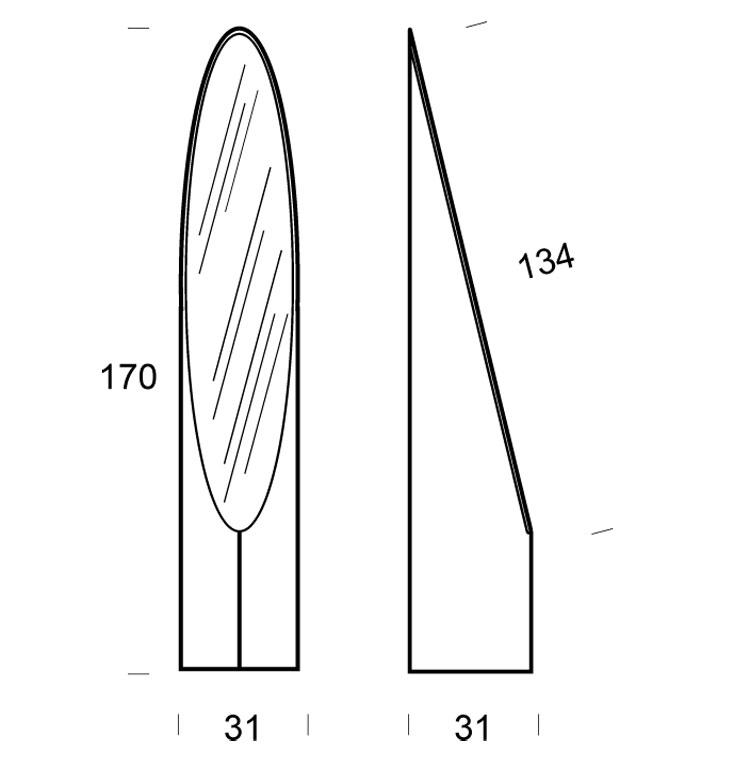 Kolonaky mirror Tonin Casa dimensions