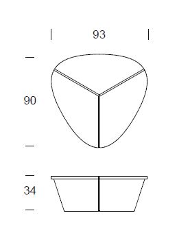 Aida Coffee table Tonin Casa dimensions