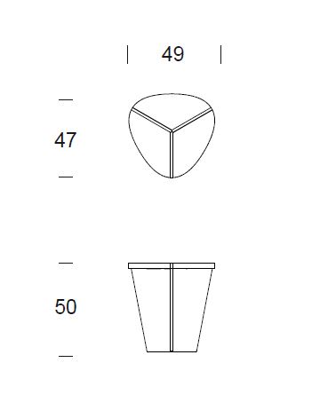 Aida Coffee table Tonin Casa dimensions