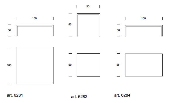 Central Coffee table Tonin Casa dimensions