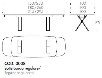 Still-table-Tonin-Casa-extensible-dimensions