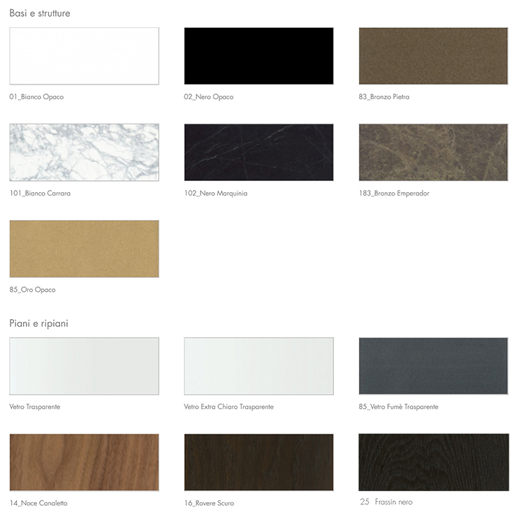 Capri table Tonin Casa finishes