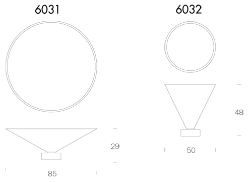 Flute Coffee table Tonin Casa dimensions