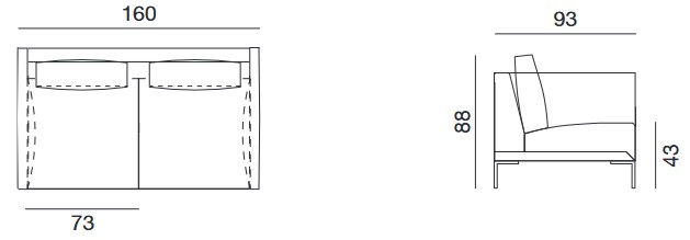 Tudor Twils Sofa dimensions